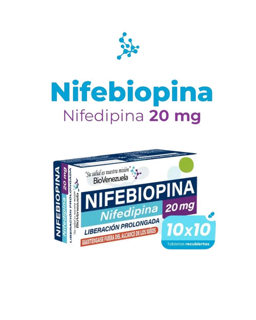 NIFEBIODIPINA NIFEDIPINA 20 MG 10 BLIST 100 TAB BIOVENEZUELA