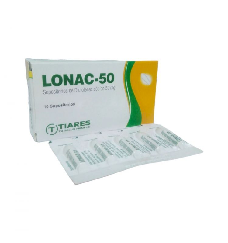 LONAC-50 DICLOFENAC SODICO 50MG X 10 SUP TIARES 