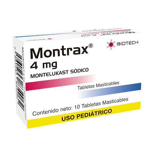 MONTRAX MONTELUKAST SODICO 4MG X 10 TAB MASTICABLES PED BIOTECH
