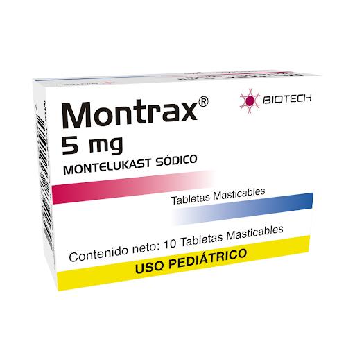 MONTRAX MONTELUKAST SODICO 5MG X 10 TAB MASTICABLES PED BIOTECH