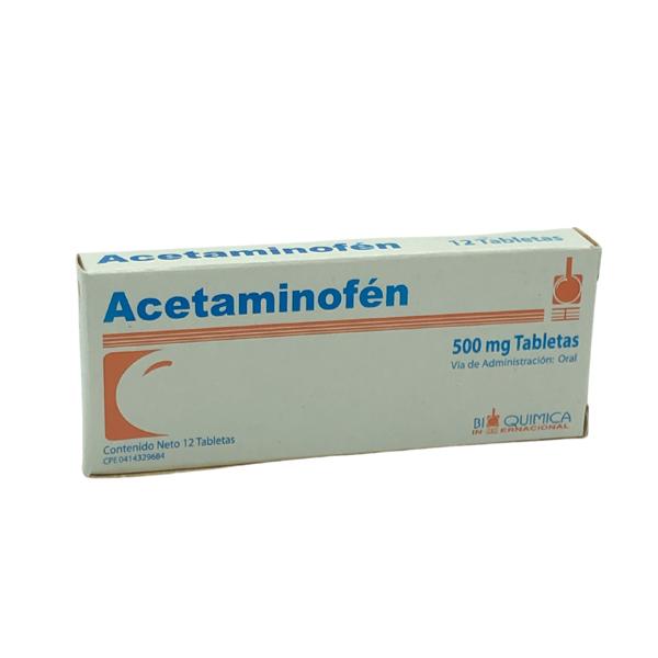 ACETAMINOFEN 500 MG X 12 TAB BIOQUIMICA INTERNACIONAL 