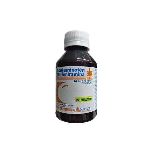 ACETAMINOFEN+CLORFENIRAMINA 125MG-1ML/5 ML SOL ORAL 120 ML BIOQUIMICA INTERNACIONAL