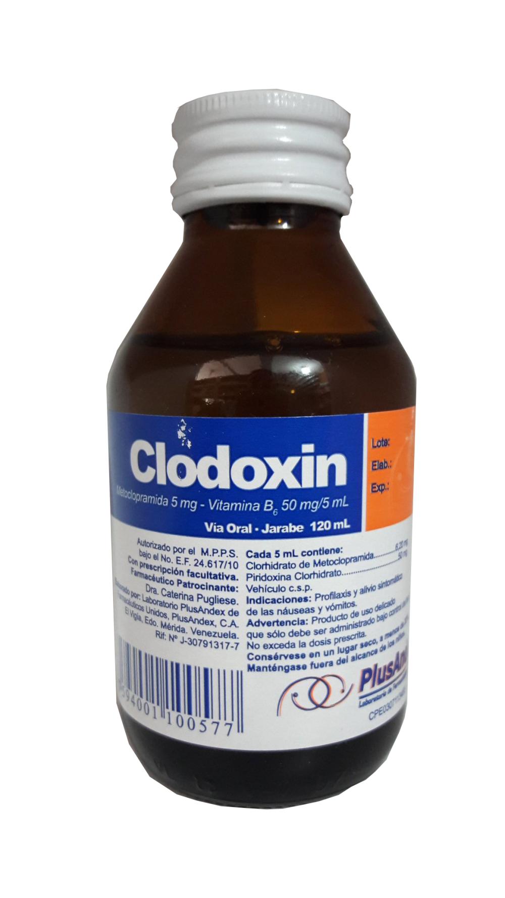 CLODOXIN METOCLOPRAMIDA 5MG VIT B6 50MG/5ML X 120 ML PLUSANDEX 