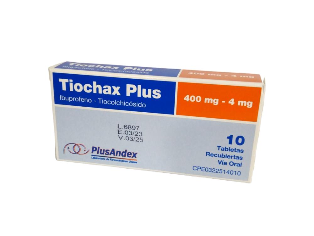 TIOCHAX PLUS IBUPROFENO-TIOCOLCHICOSIDO 400MG/4MG X 10 TAB PLUSANDEX