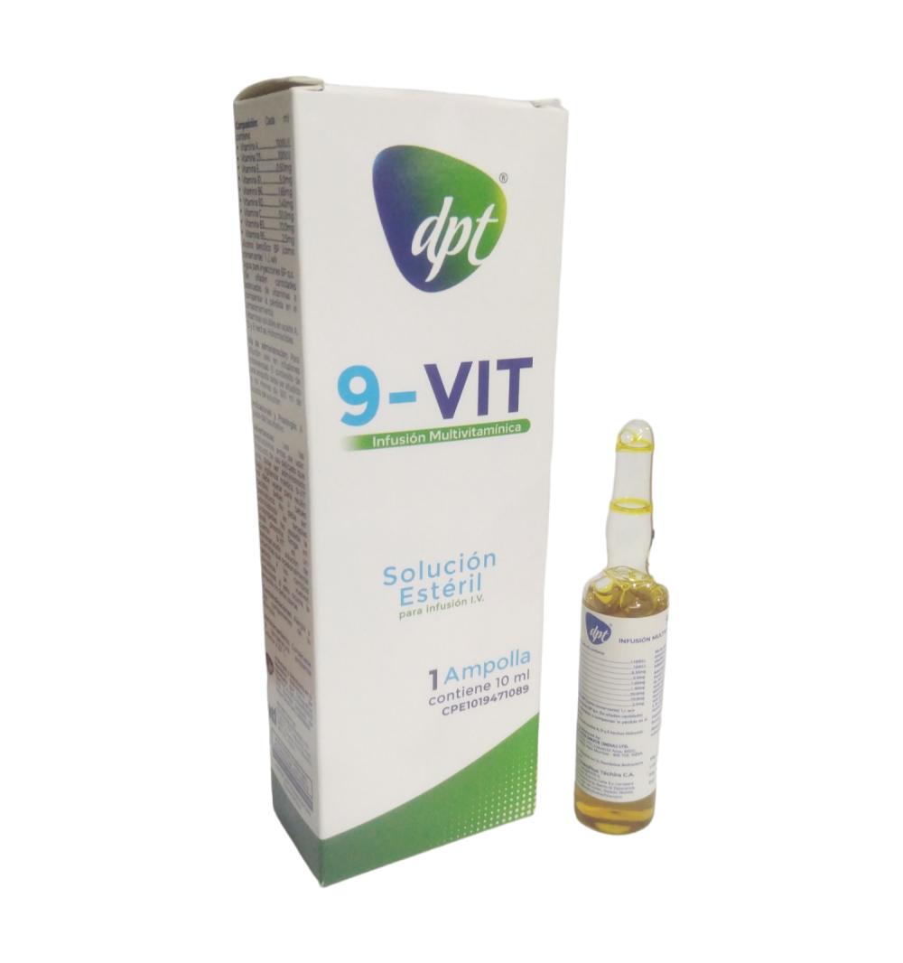 9-VIT INFUSION MULTIVITAMINA AMP, IV (ACID. FOLICO,COMLPEJO B, VIT C,D,E) DPT